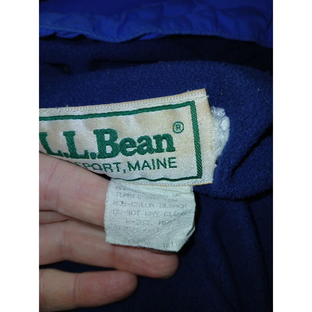 Vintage 80s L.L. Bean Anorak Size XL Blue 1/4 Zip Up Hooded USA